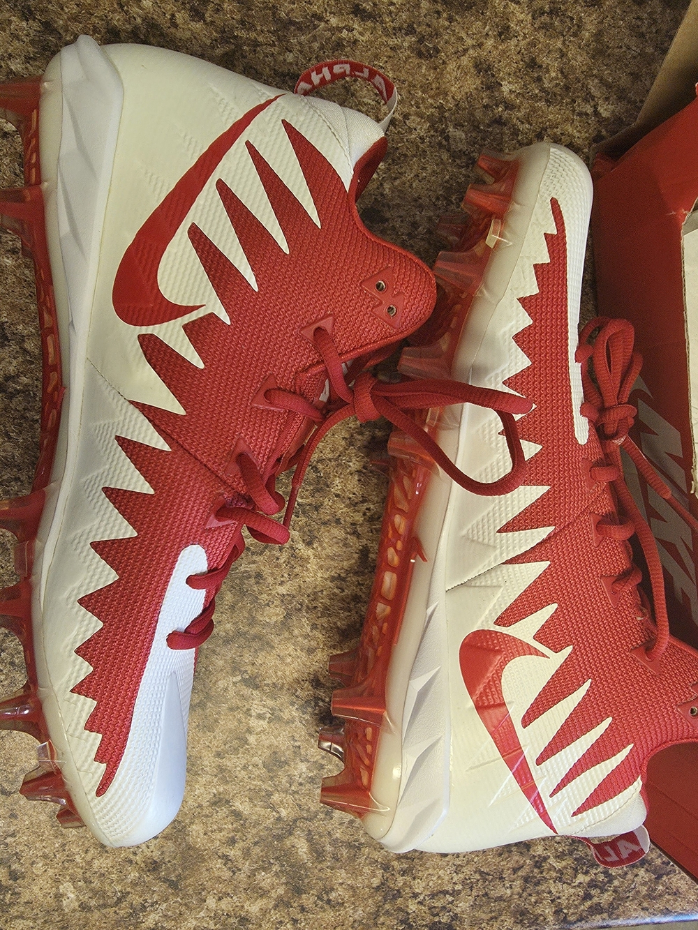 Nike Mes Red and White Cleat Sneakers Size 12